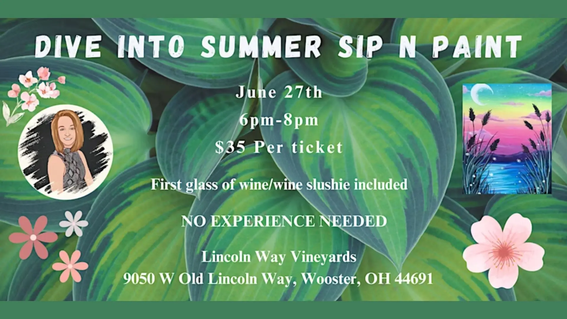 Dive Into Summer Sip N Paint at Lincoln Way Vineyards on June 27
