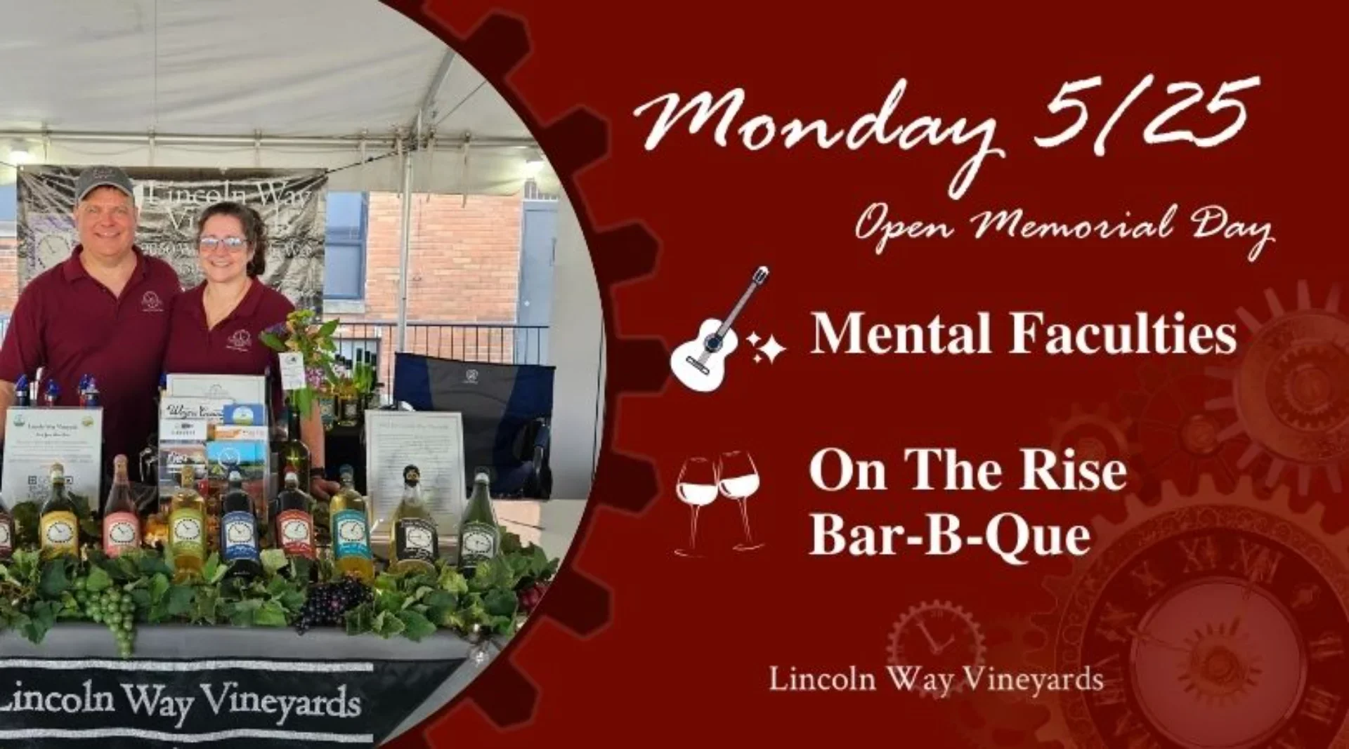 Open Memorial Day with live music and food truck