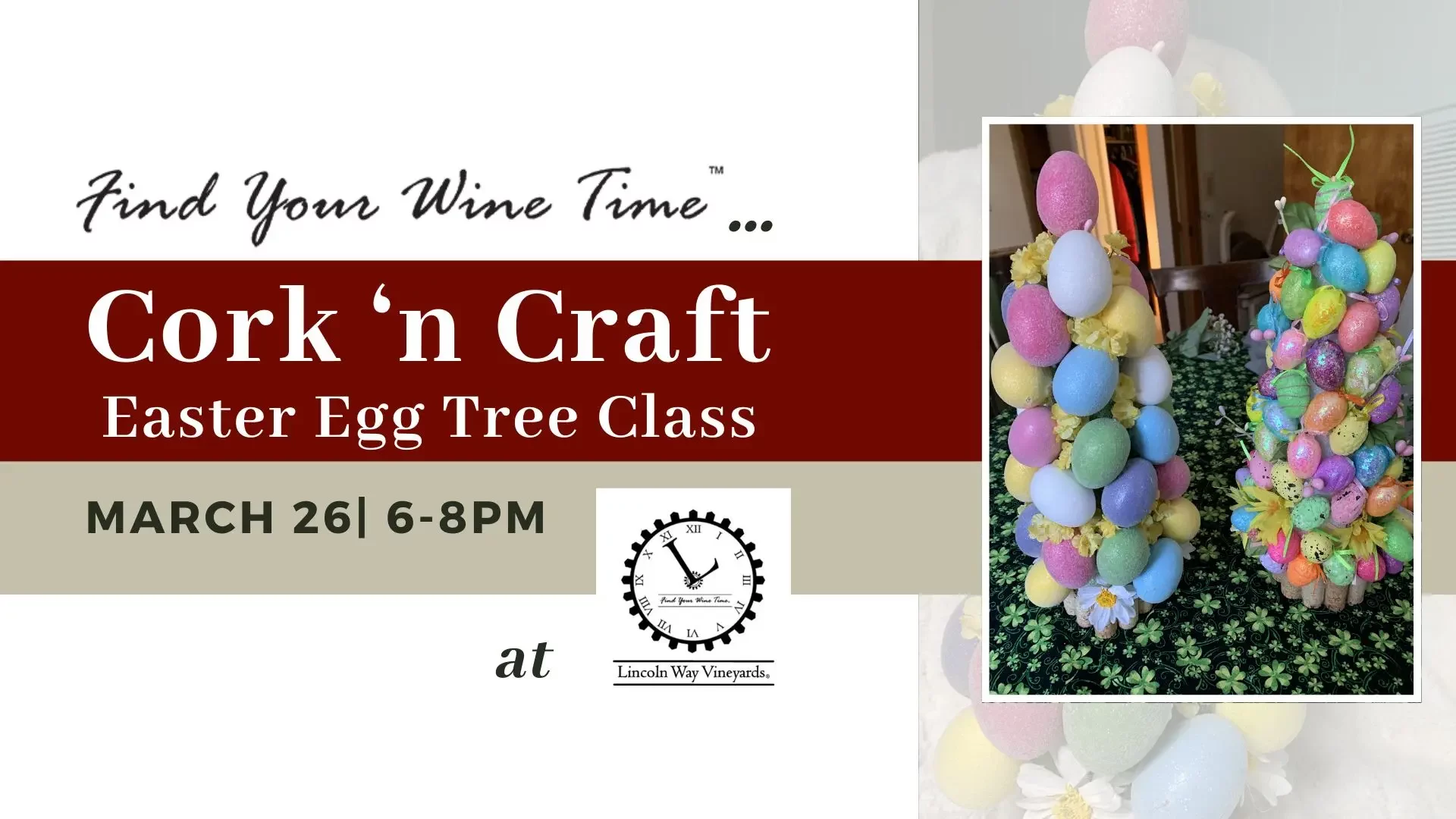 Flyer for LWV Cork 'n Craft Easter Egg Tree Class