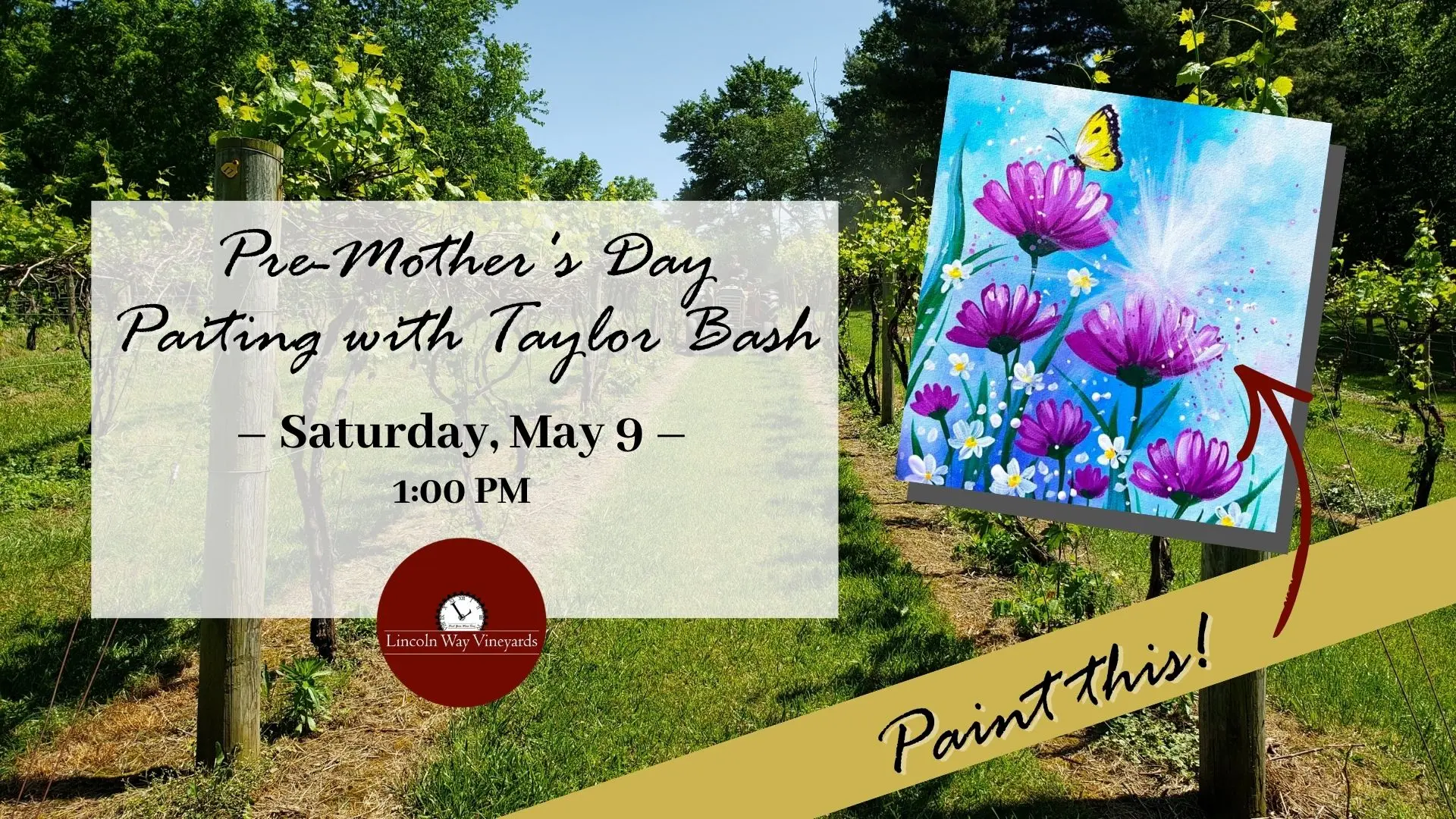 Mother's Day Painting Class with Taylor Bash flyer